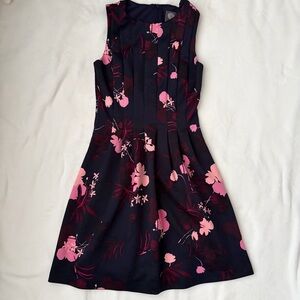 Vince Camuto Navy Pink Floral Dress